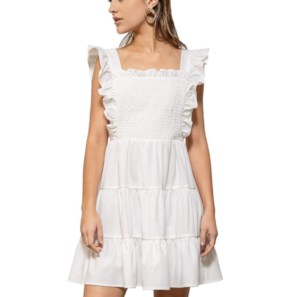 Line and Dot - Josie Smocked Mini Dress